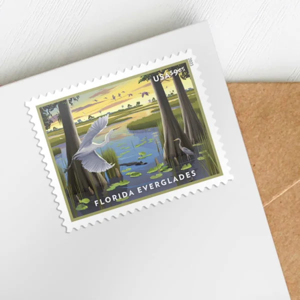 NOT Forever Stamp-Priority Mail $9.65 Stamps 2022 Florida Everglades – Scenic Landscape, Priority Mail Rate