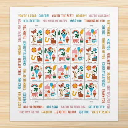 Forever Stamps 2023 Thinking of You – Greeting Card Collection, First-Class Postage