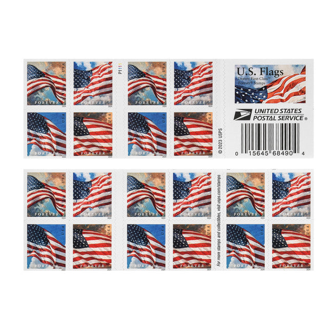 Forever Stamps 2024 U.S. Flags – Patriotic Symbol, First-Class Postage