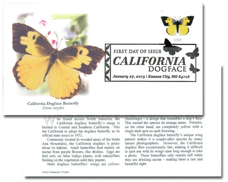 NOT Forever Stamp-$1.29 Stamps 2019 California Dogface Butterfly – Non-Machinable Surcharge, First-Class Rate