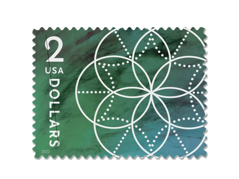 NOT Forever Stamp-First Class Stamps 2022 Floral Geometry – Art Collection, $2 Postage