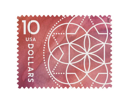 NOT Forever Stamp-$10 Stamps 2023 Floral Geometry – Art Collection, High Value Postage