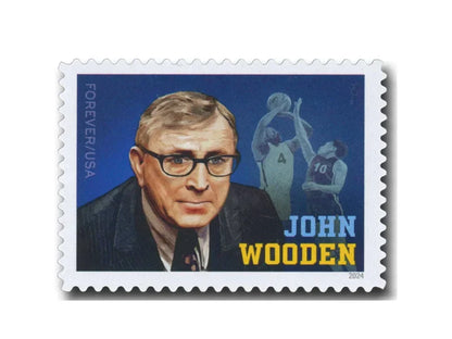 Forever Stamps 2024 John Wooden – Basketball Coach, Commemorative Issue, First-Class Postage
