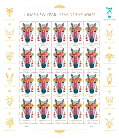 Forever Stamps 2026 Lunar New Year – Year of the Horse, Holiday Celebration, First-Class Postage