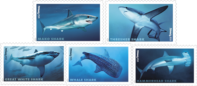 Forever Stamps 2017 Sharks – Marine Wildlife Series, First-Class Postage